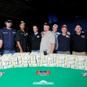 The two guys next to the two guys in the middle should be the ones playing for the 2009 WSOP Main Event title.