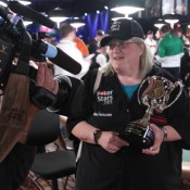 Breeze Zuckerman (above) discusses winning the Last Woman Standing Cup with ESPN after play wrapped on Day 5.